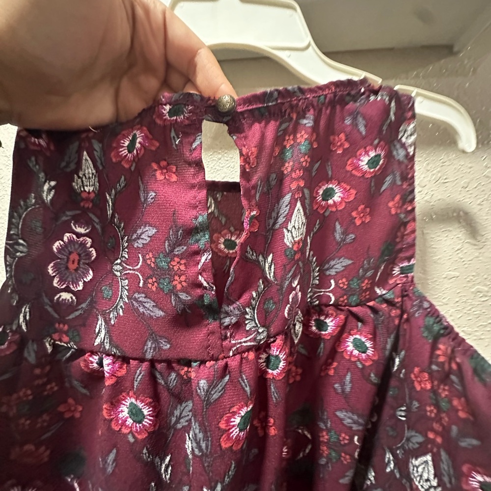 Burgundy size large rewind, long sleeve after the shoulder blouse - Picture 6 of 6